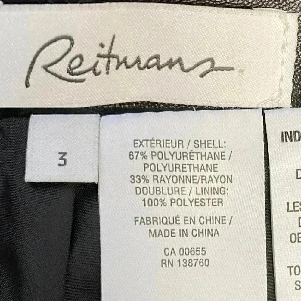 Reitman’s Black Faux Leather Pencil Skirt High Waisted Size 4 - Picture 13 of 16